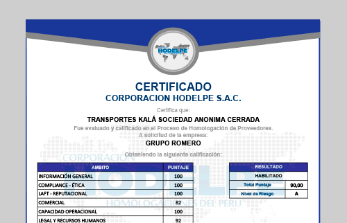 CERTIFICACIÓN CARGA SOBREDIMENSIONADA