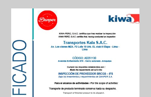 CERTIFICACIÓN CARGA MATPEL