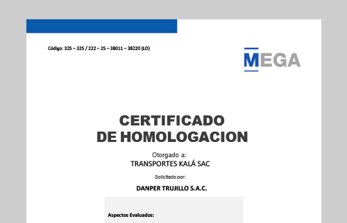 CERTIFICACIÓN CARGA MATPEL